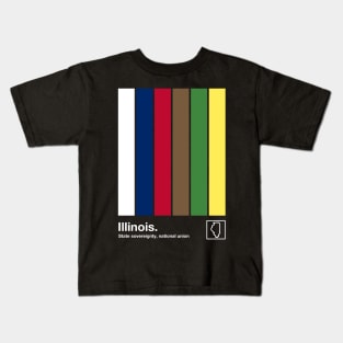 Illinois State Flag  // Original Minimalist Artwork Poster Design Kids T-Shirt